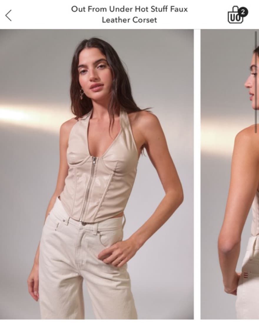 Urban Outfitters Leather Halter Corset - Image 2