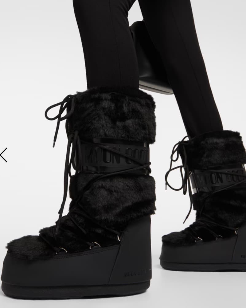 Black Fur Moon Boots - Image 2