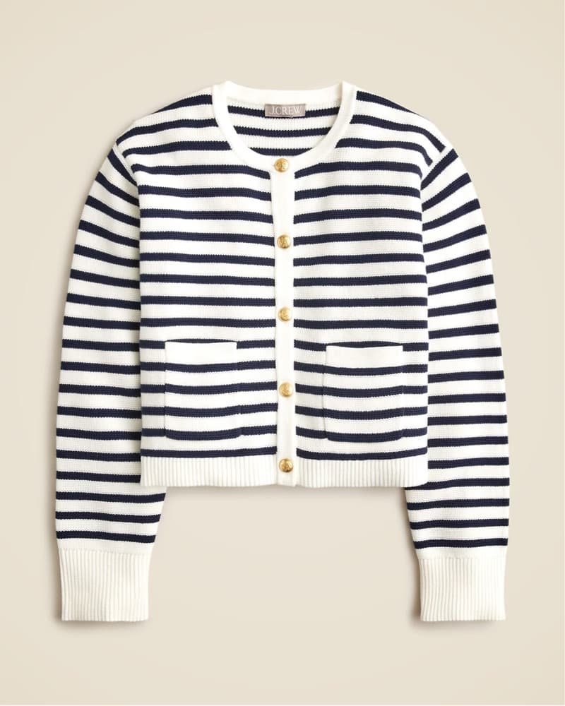 J. Crew Striped Knit Lady Jacket - Image 1