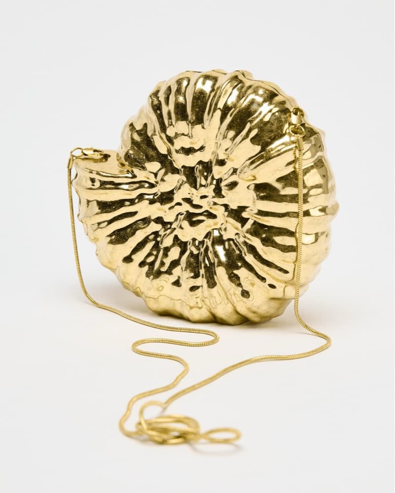 Metallic Gold Conch Clutch - Image 3