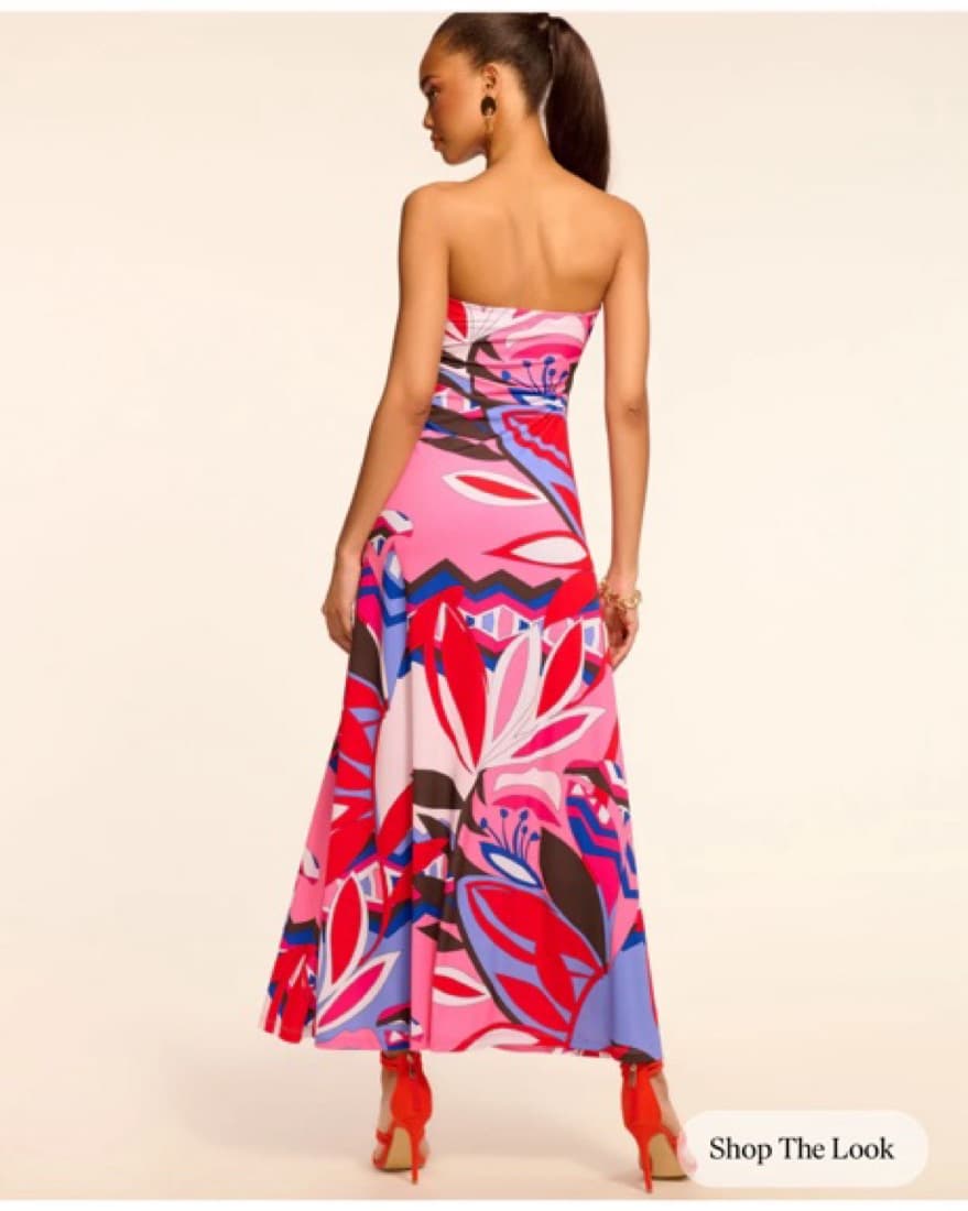 Vibrant Floral Strapless Maxi Dress - Image 2