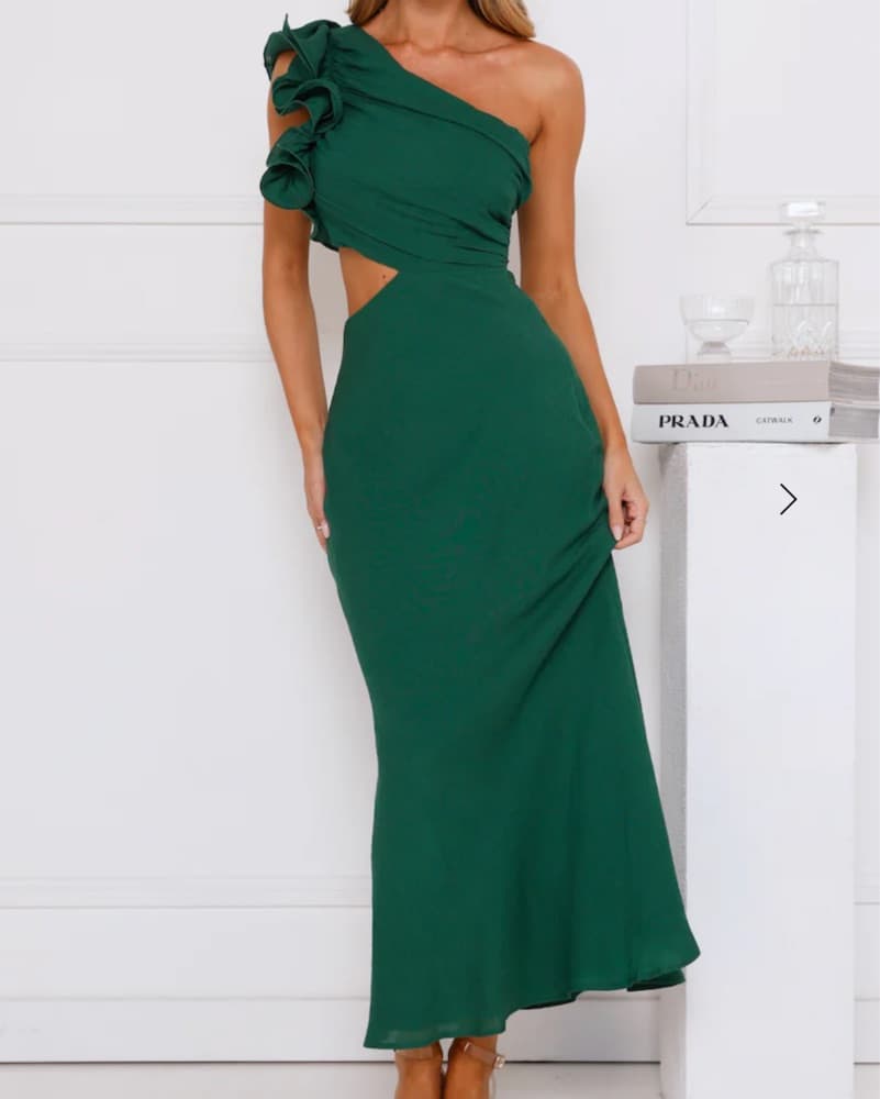 One-Shoulder Ruffle Gown - Image 1