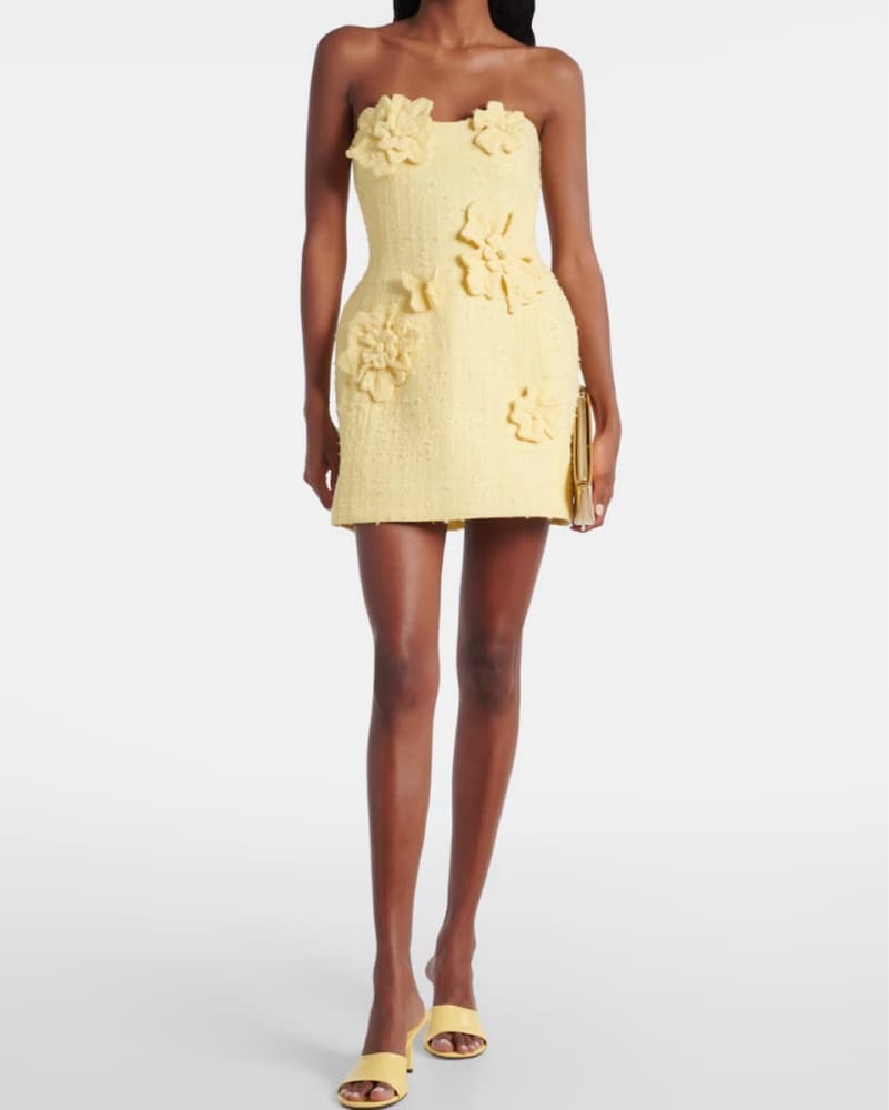 Leo Lin Yellow Strapless Dress - Image 1
