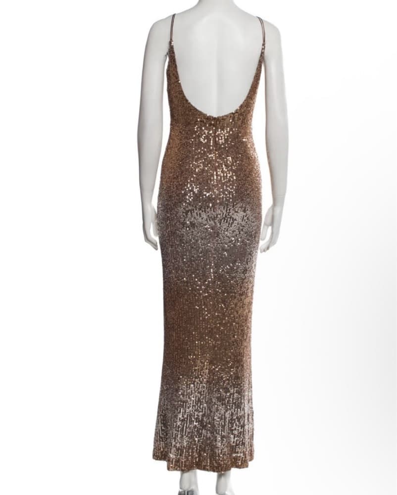 Gold Halstom Floor Length Dress - Image 3