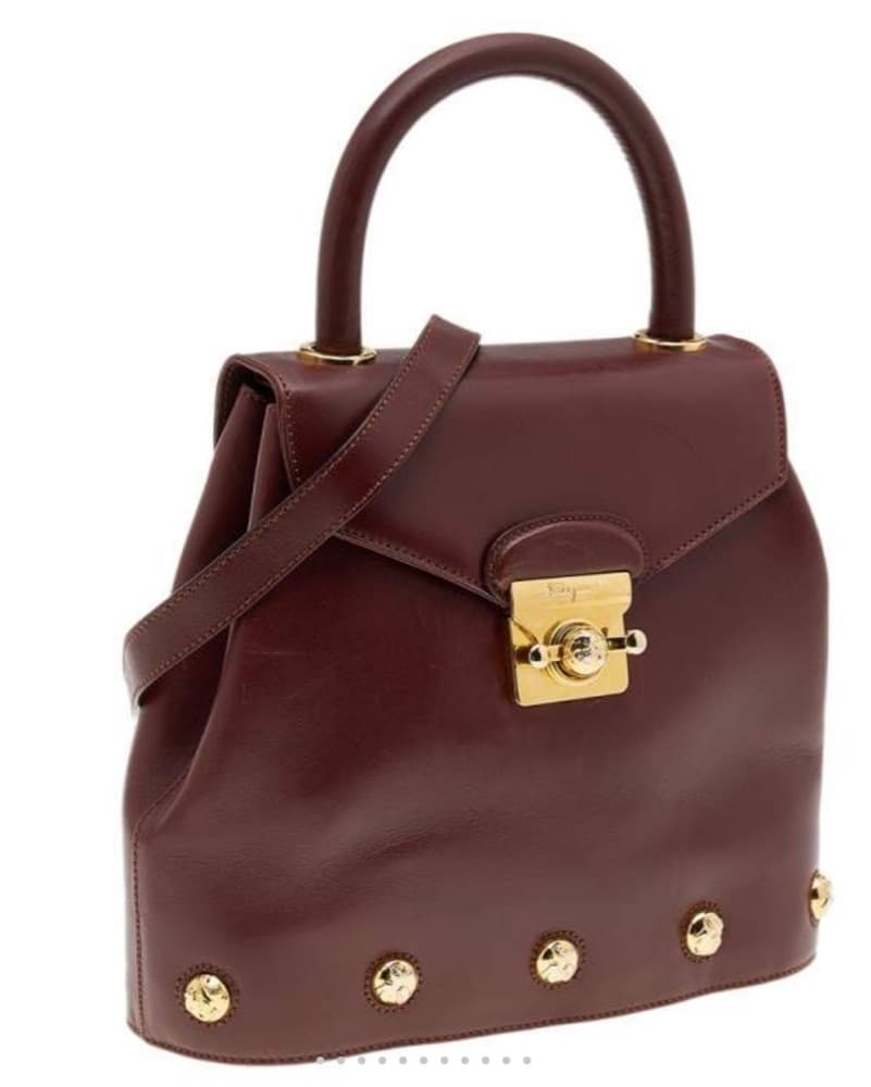 Vintage Ferragamo Studded Top Handle Bag - Image 1