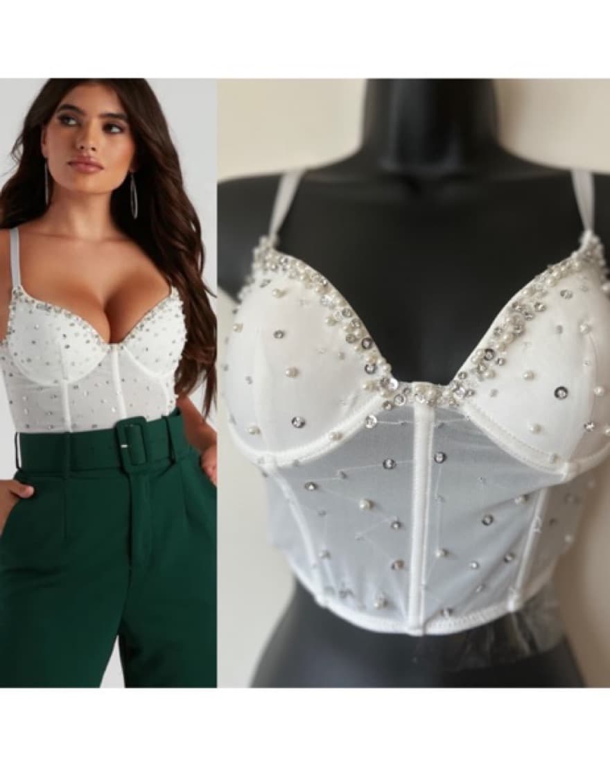 Rhinestone Crop top - Image 1