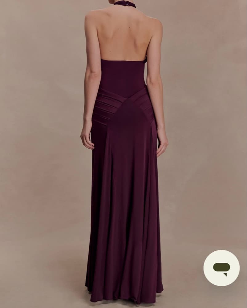 Halter Formal Dress - Maroon - Image 4
