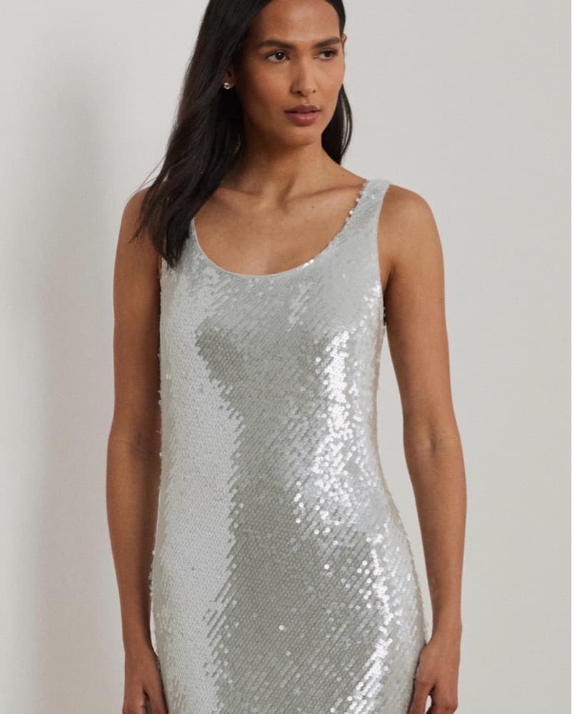 Elegant Baby Blue Sequin Maxi Dress - Image 3