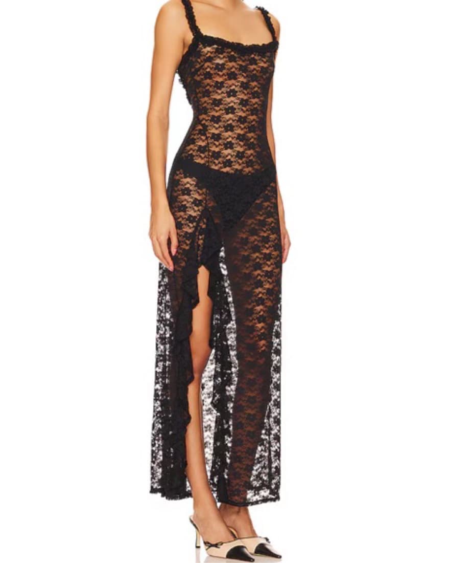 Sheer Black Lace Maxi Dress Revolve - Image 4