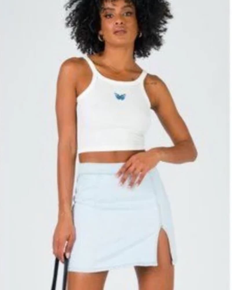 Lioness Light Wash Denim Skirt  - Image 2