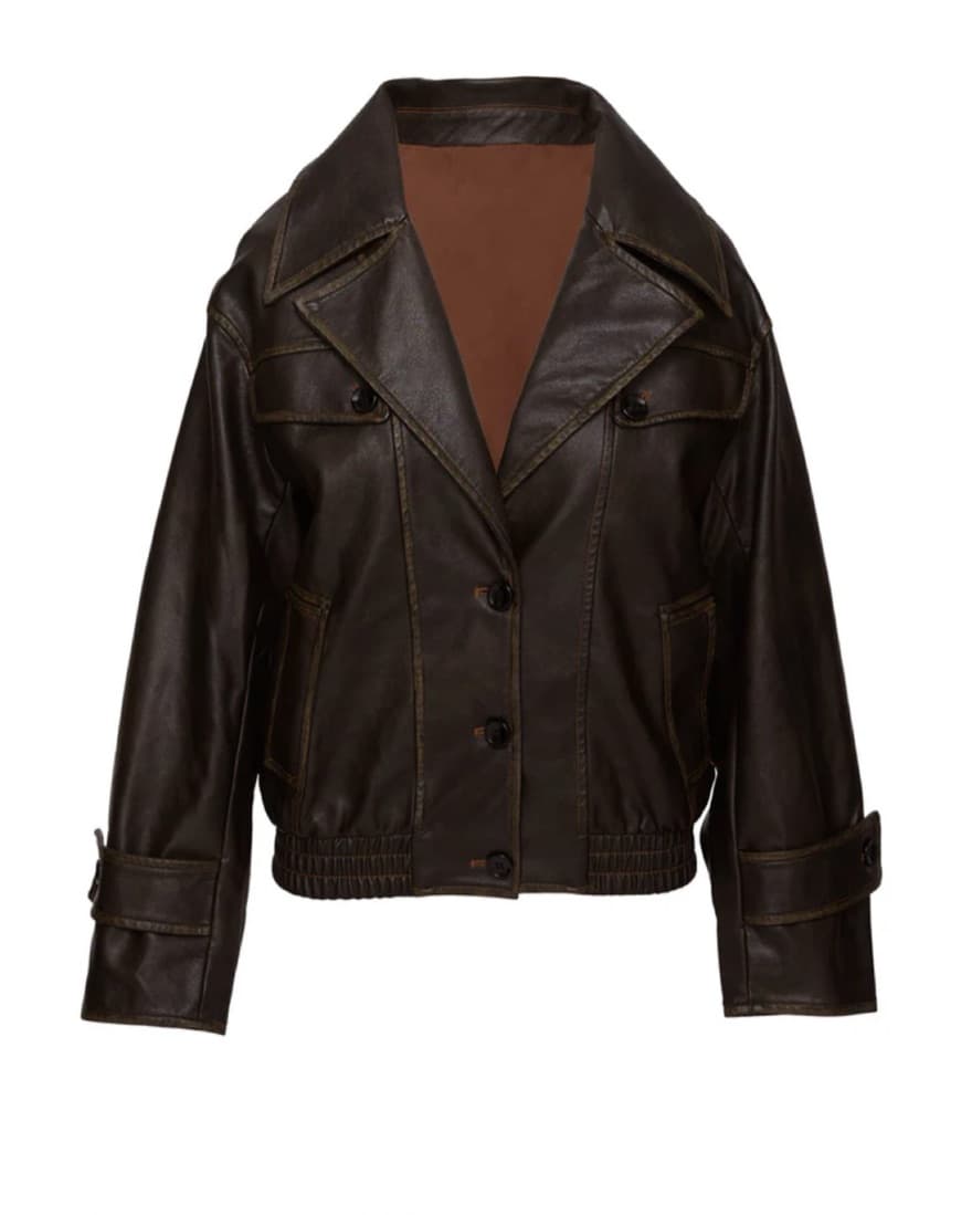 Brown Leather Jacket - Image 1