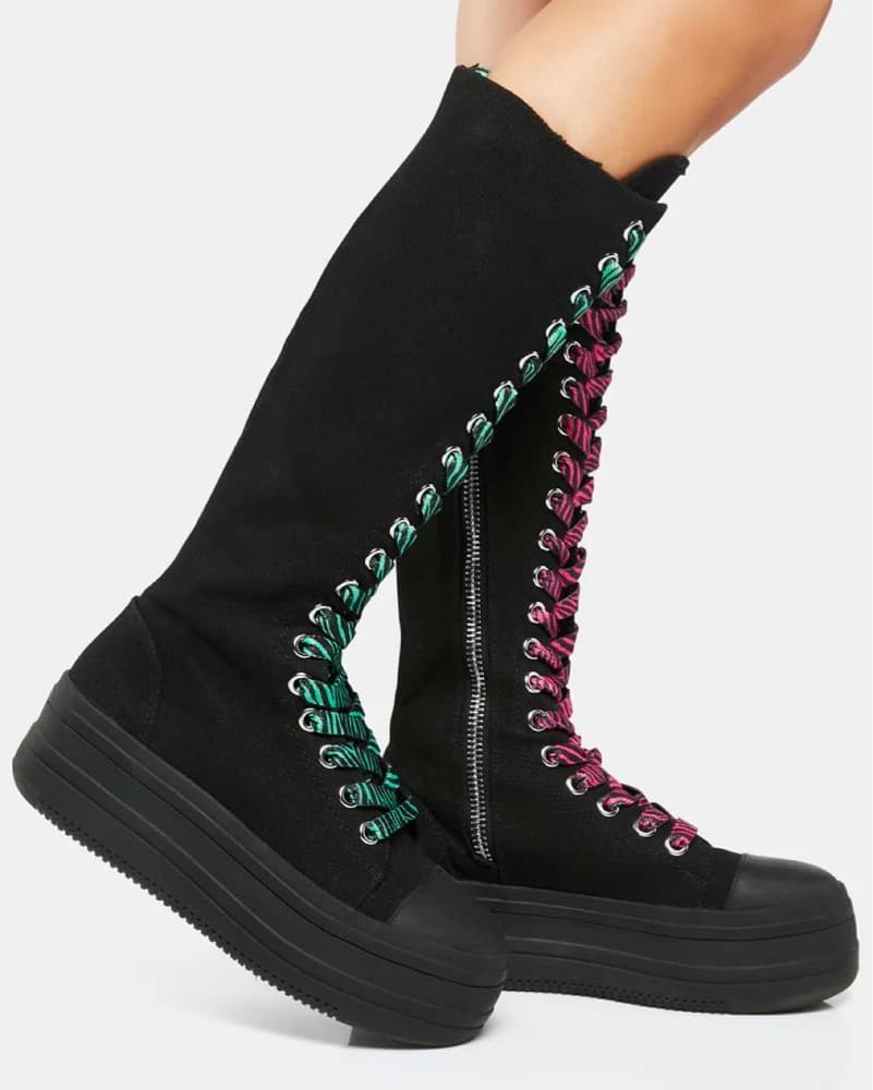 Knee High Sneakers W/ Laces - Image 4
