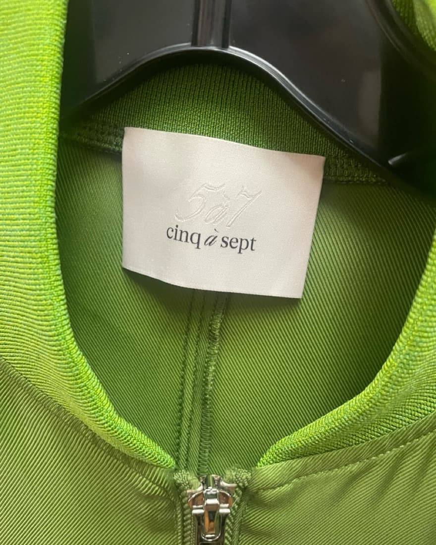 Cinq A Sept Green Cupro Jacket Size 4  - Image 3