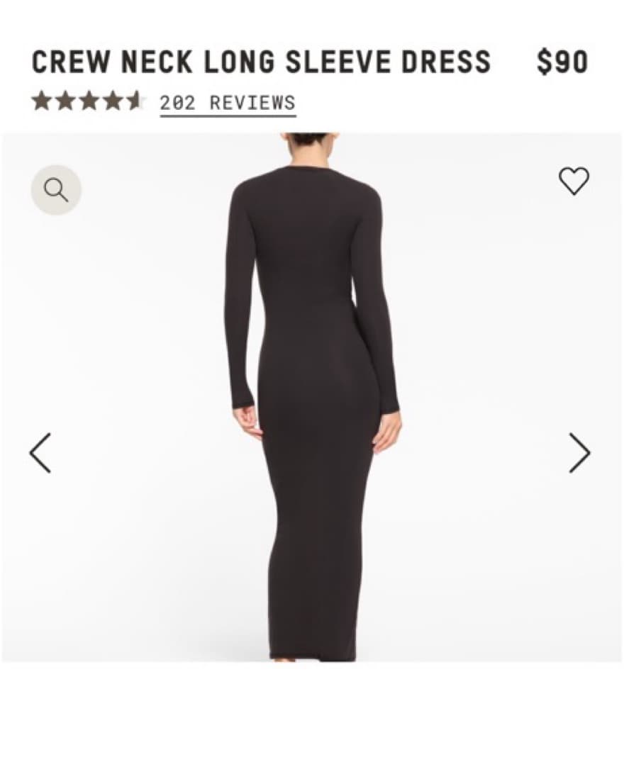 SKIMS Crew Neck Long Sleeve Dress - Image 3