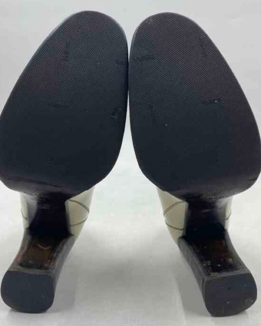 Prada Vintage Chunky Heel White - Image 6