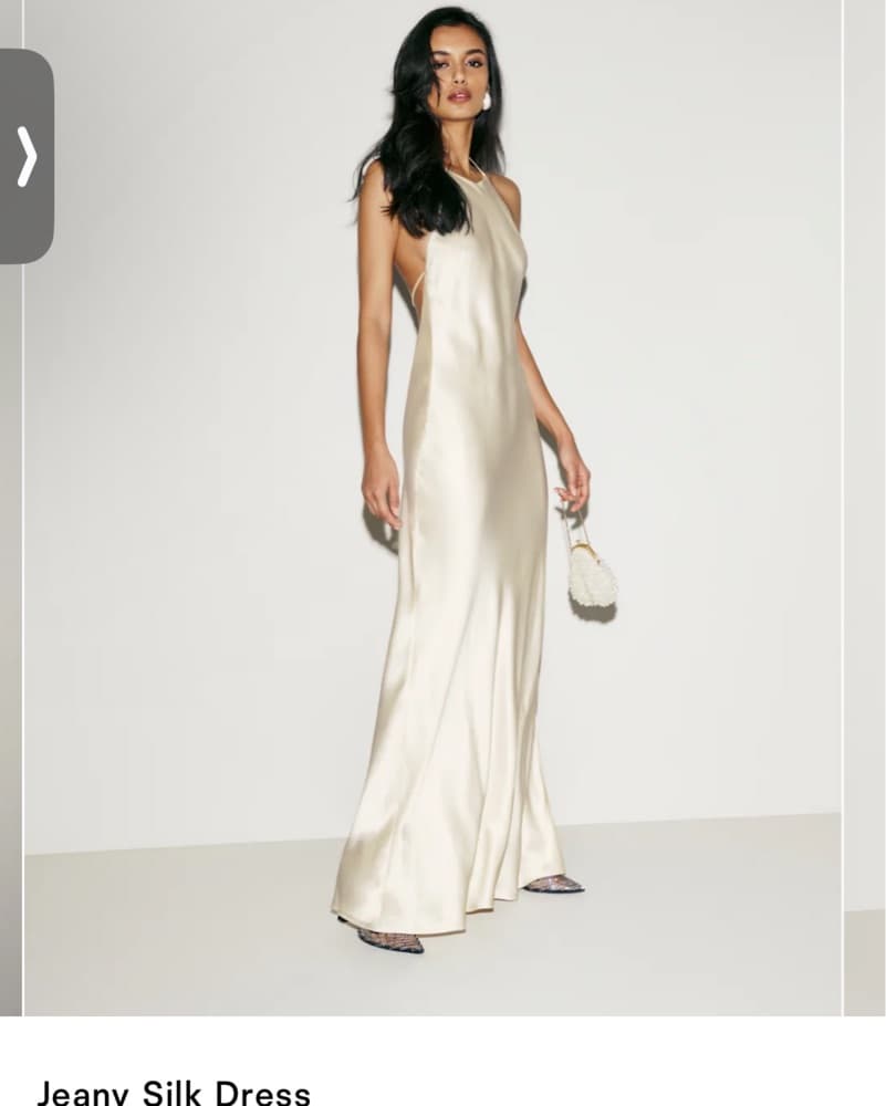 Reformation cream silk long dress - Image 2