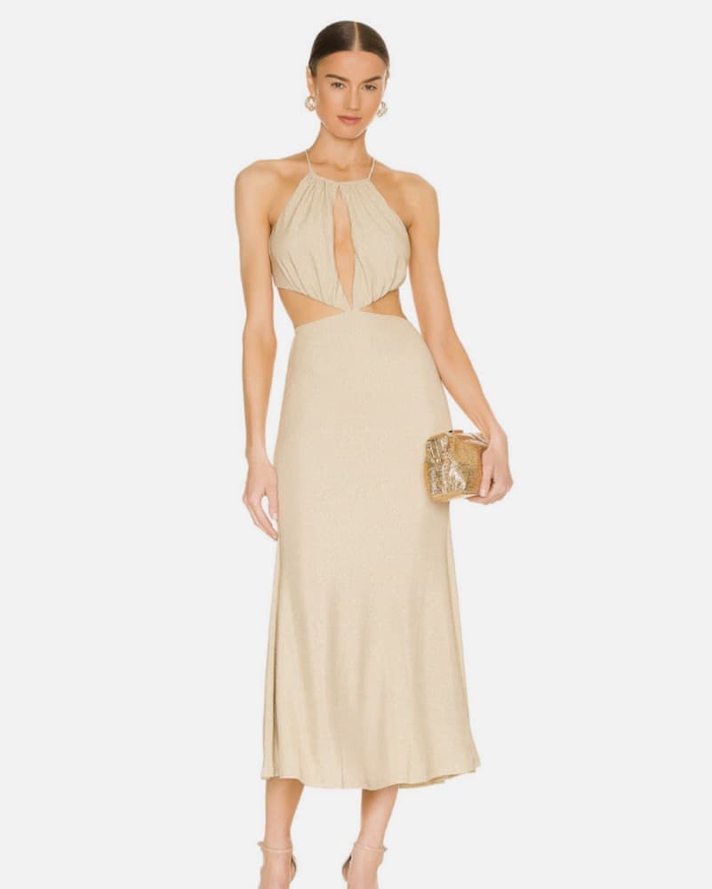 Misha Angel Cutout Dress in Champagne - Image 1