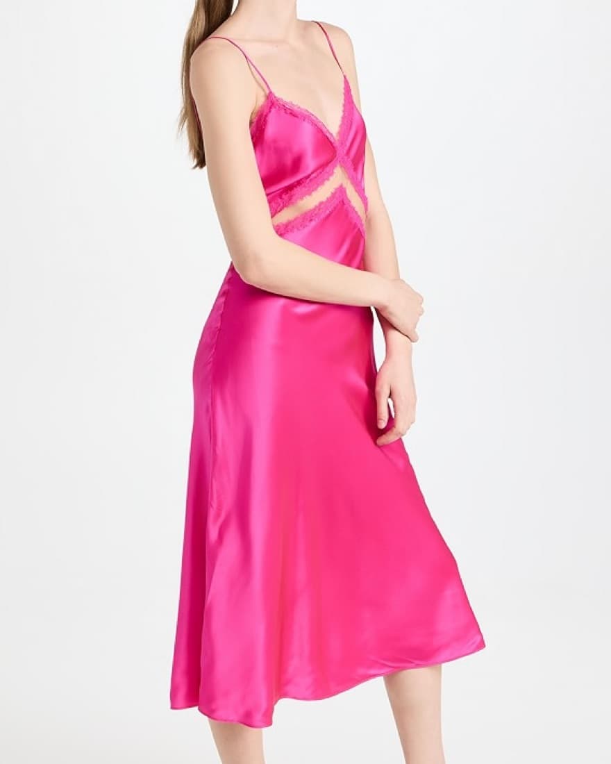 CamiNYC Pink Silk Slip Dress - Image 2