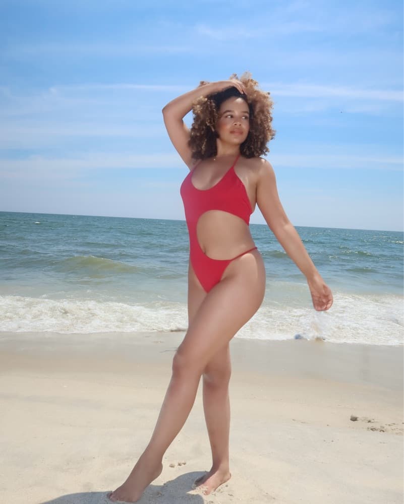 Sultry Red One-Piece Swimsuit - Image 2