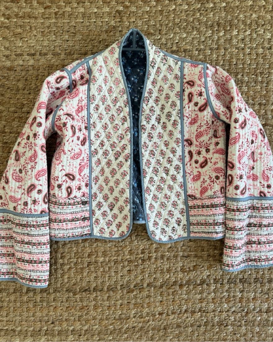 Reversable Quilted Jacket- Blockprint - Image 1