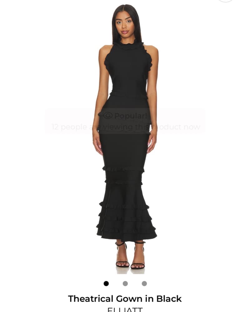 ELLIATT Black Ruffled Mermaid Gown - Image 1
