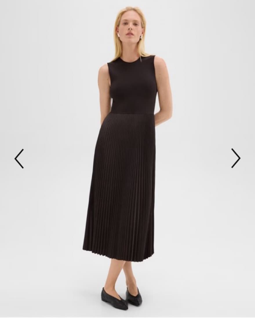 Theory Pleated Combo Dress - Image 1