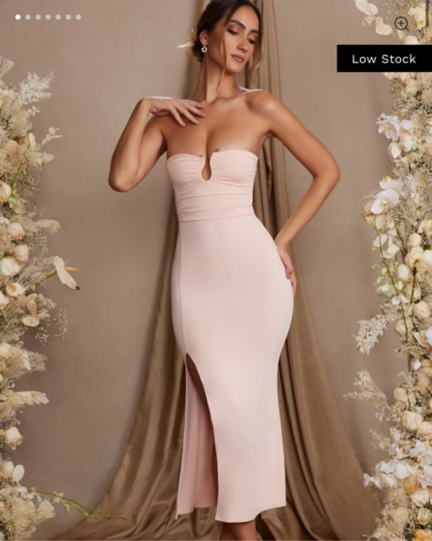 Strapless Maxi Midi Dress - Image 1