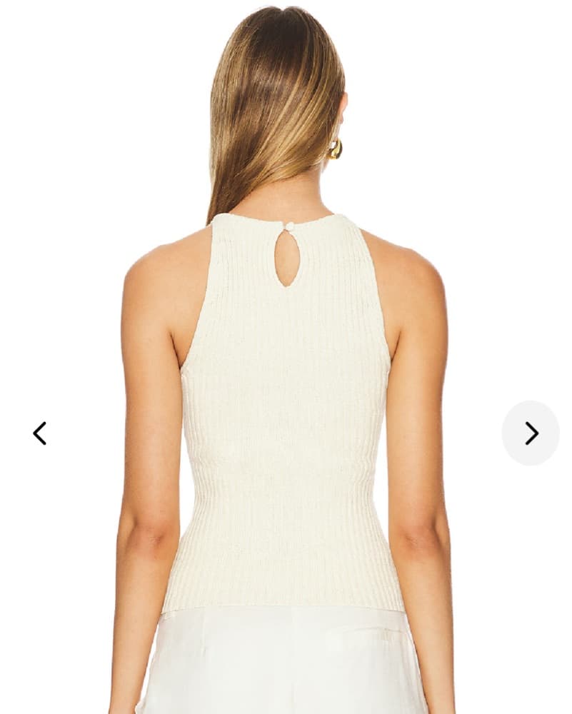 Sleek Light Tan Ribbed Tank Top - Image 3