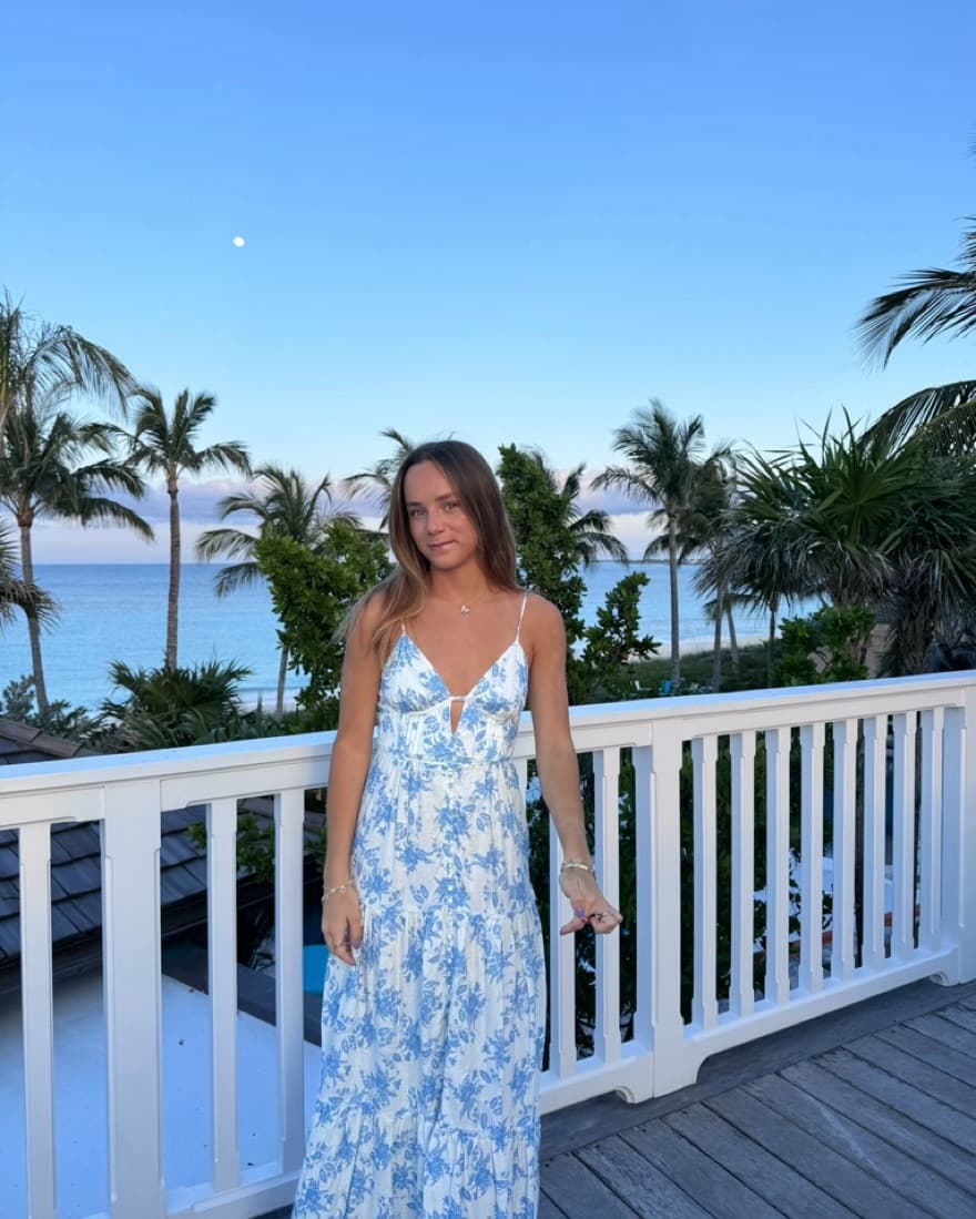 Loveshack Fancy Blue Maxi Dress - Image 3