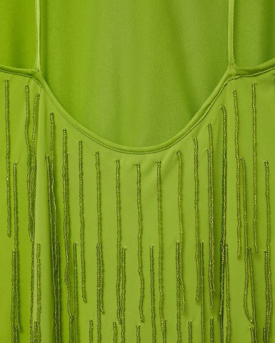 Green Beaded Maxi Dress - Image 3