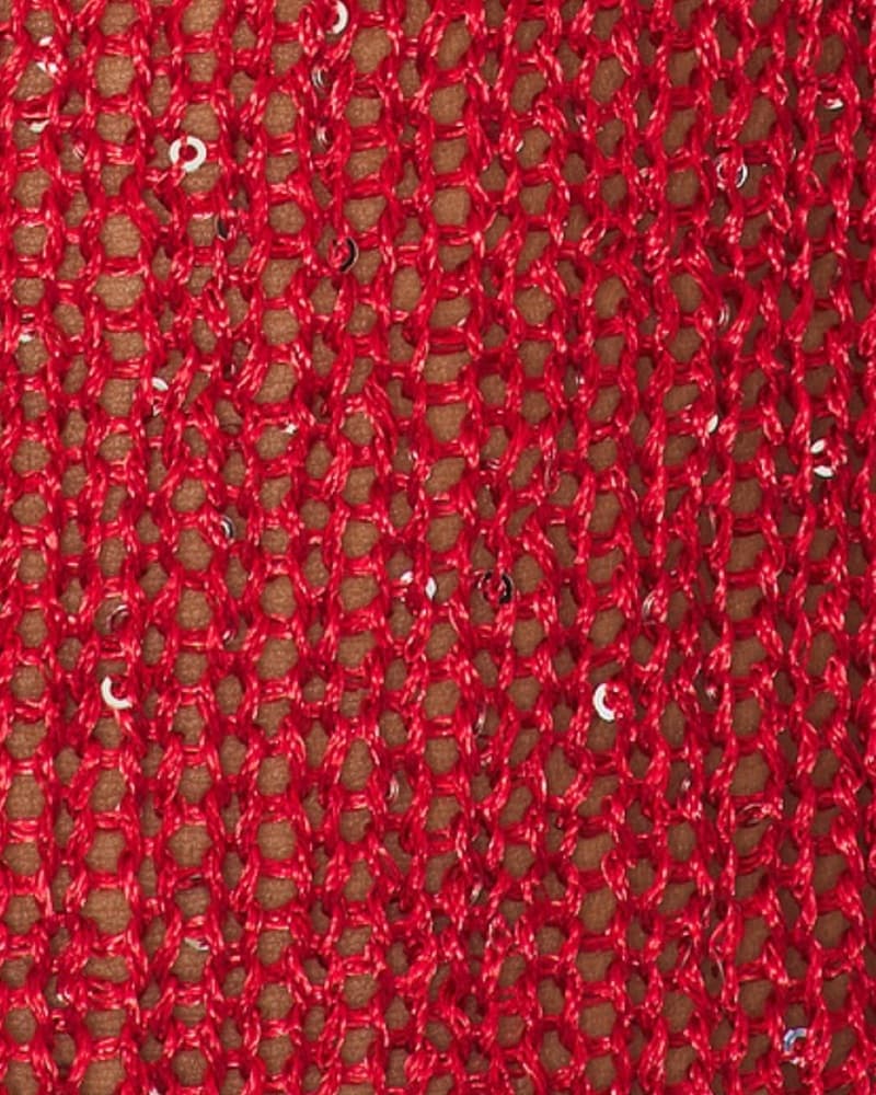 Sequin Red Knit Maxi Dress - Image 6