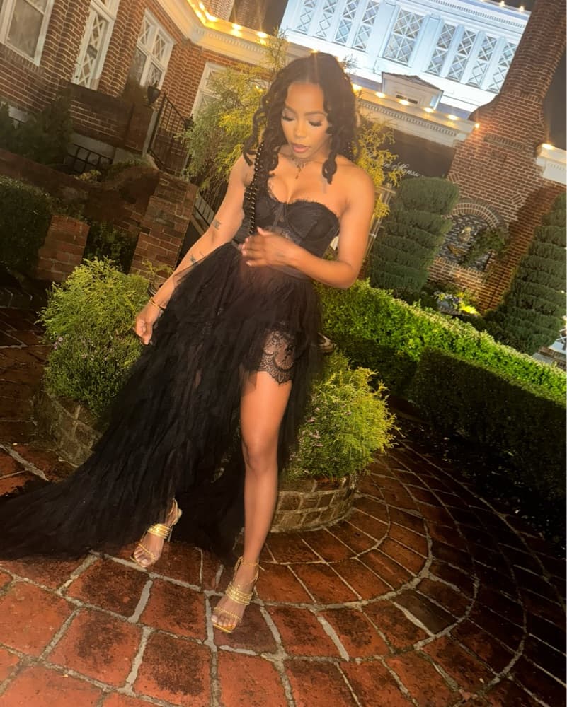Glamorous Black Lace Maxi Dress - Image 1