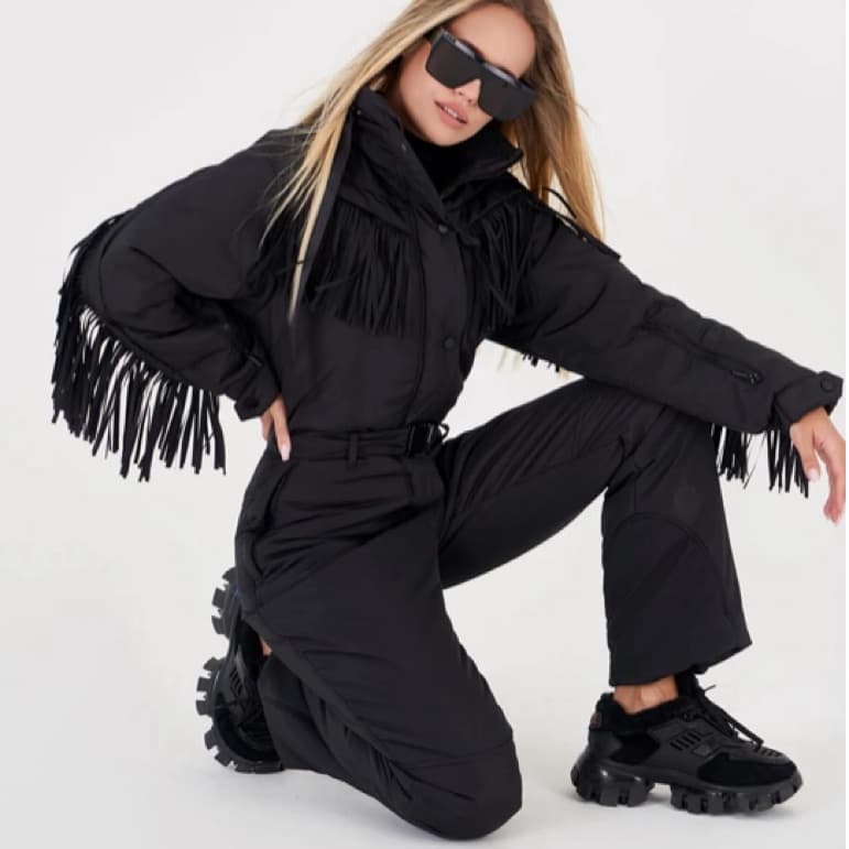 Black Fringe Ski Suit - Image 1