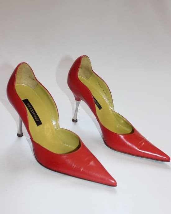 Red Art Deco Sergio Rossi Pumps - Image 3