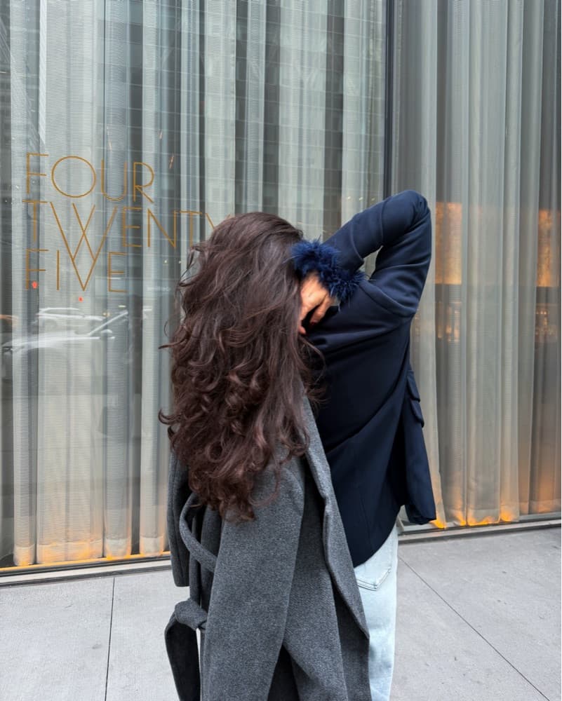 Elegant  Gray Wool Coat-  Oversize - Image 3