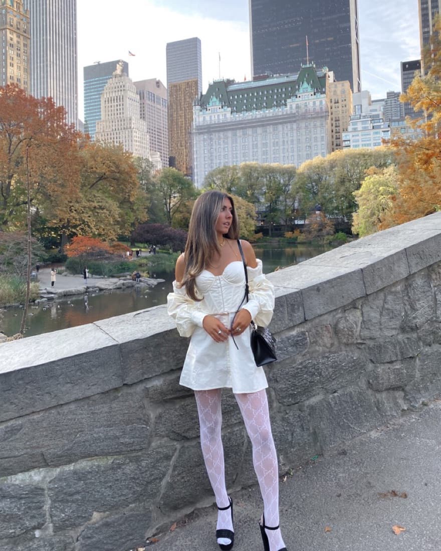 Off White Bustier Mini Dress - Image 2