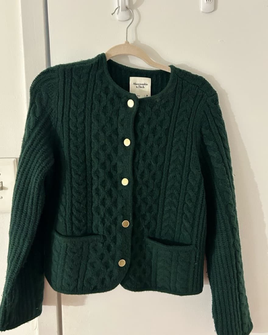 Abercrombie Green Cable Knit Sweater  - Image 1