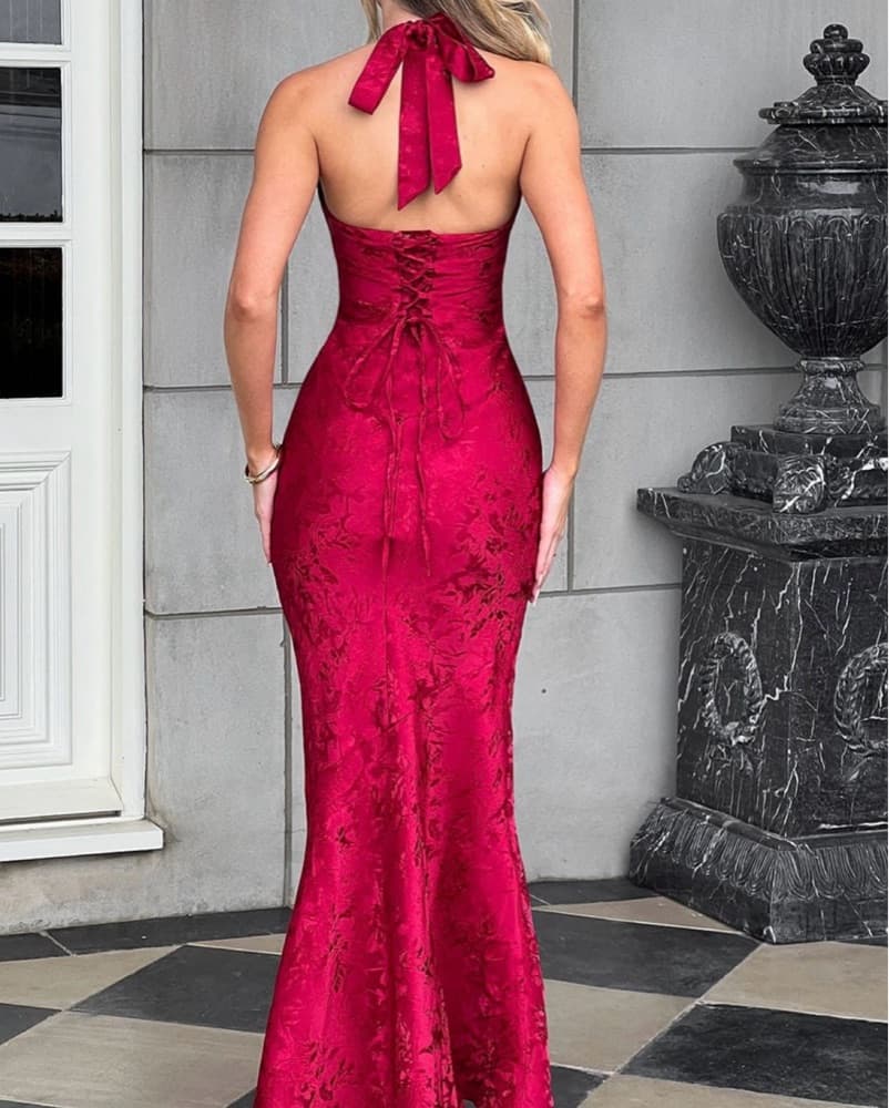 Josephine Maxi Dress In Red - Image 3