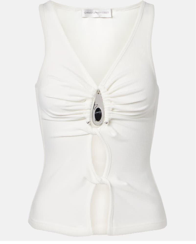 Cutout Ribbed Top - Image 1