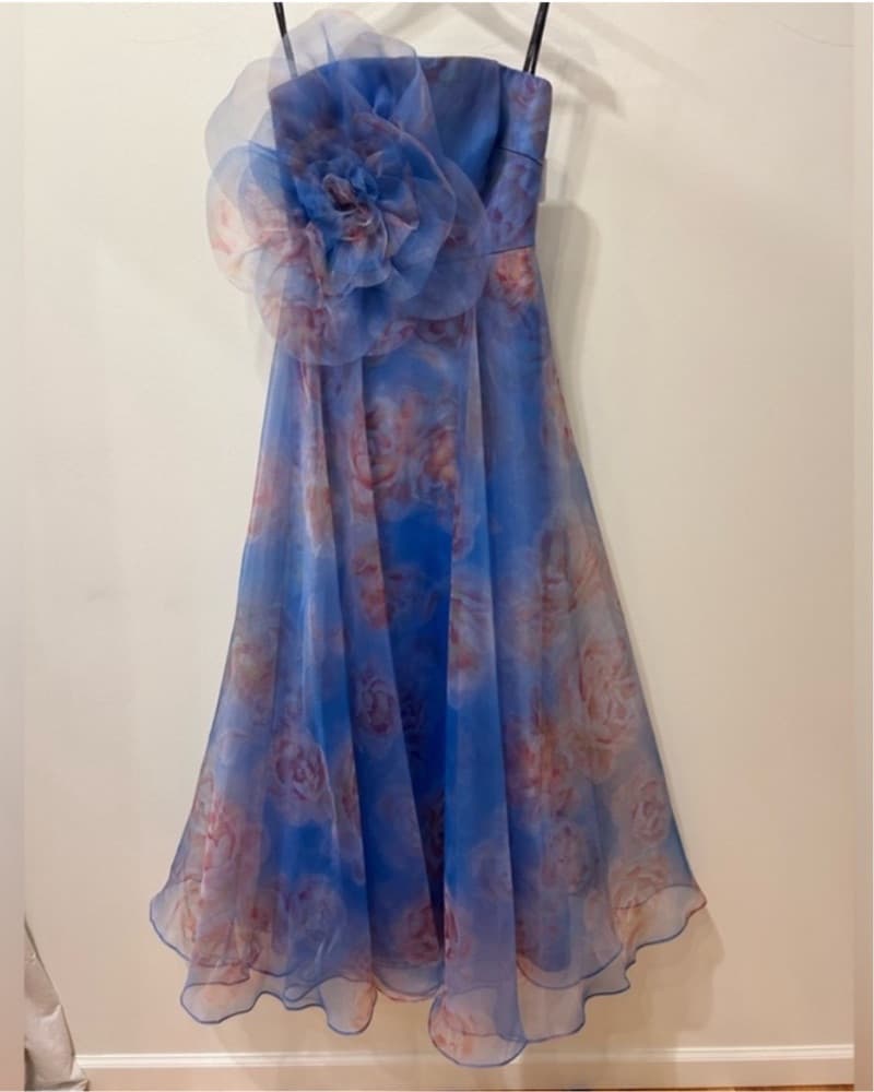 Theia Kimberly Floral Organza Strapless  - Image 5