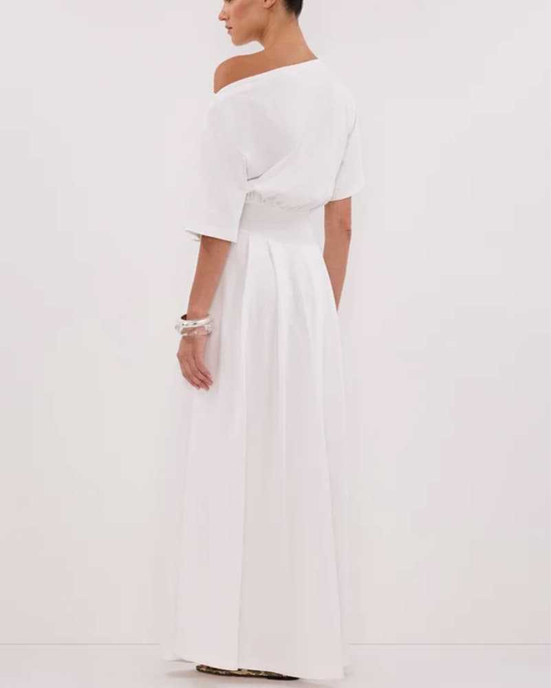 Elegant Off-Shoulder White Dress - Image 4