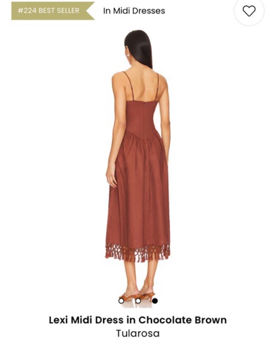 Tularosa Midi Dress in Chocolate Brown - Image 2