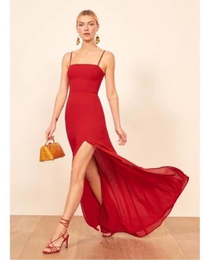 Reformation Red Maxi Ingrid Dress - Image 1
