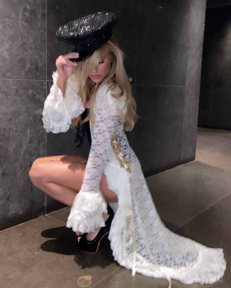 White Lace Costume Cover Up - Image 2
