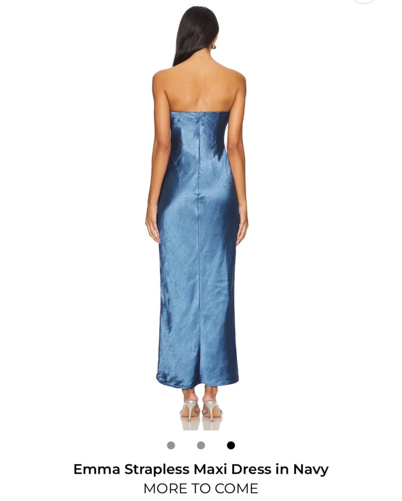 Emma Strapless Navy Maxi Dress - Image 2