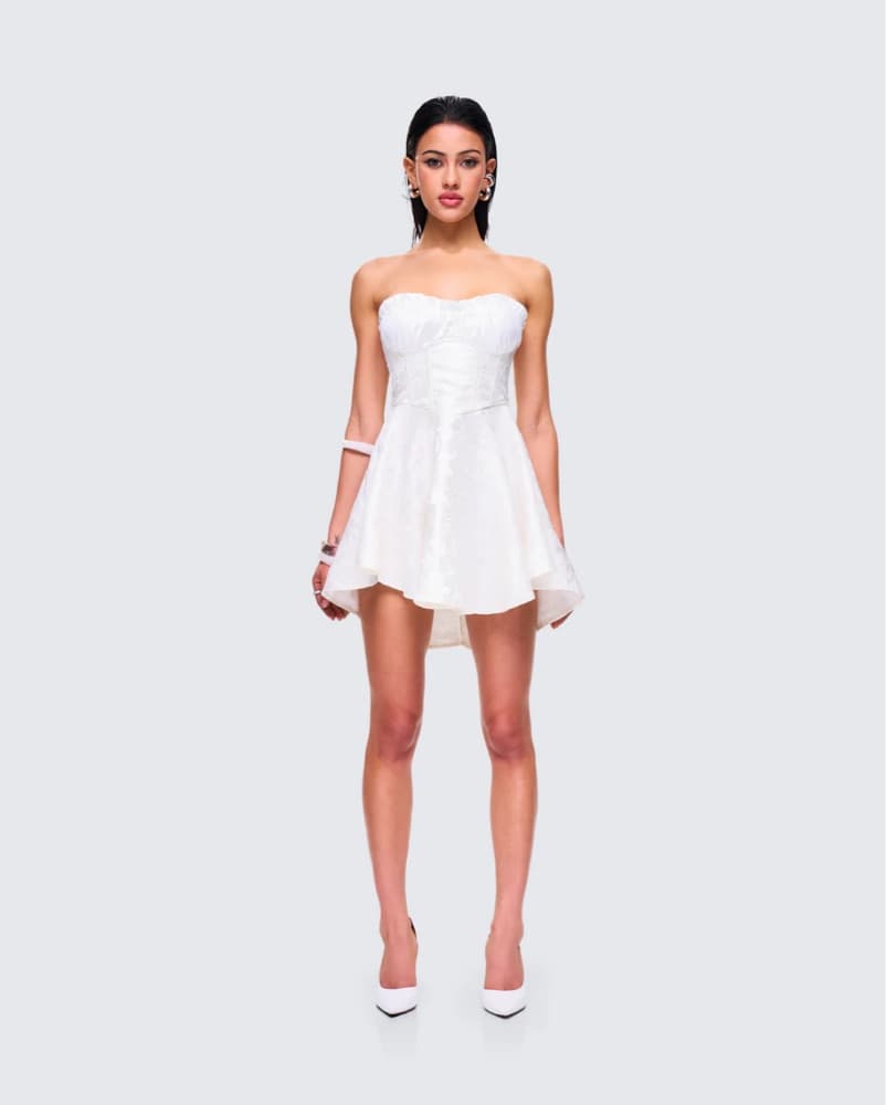 Connie White Mini Dress - Image 4
