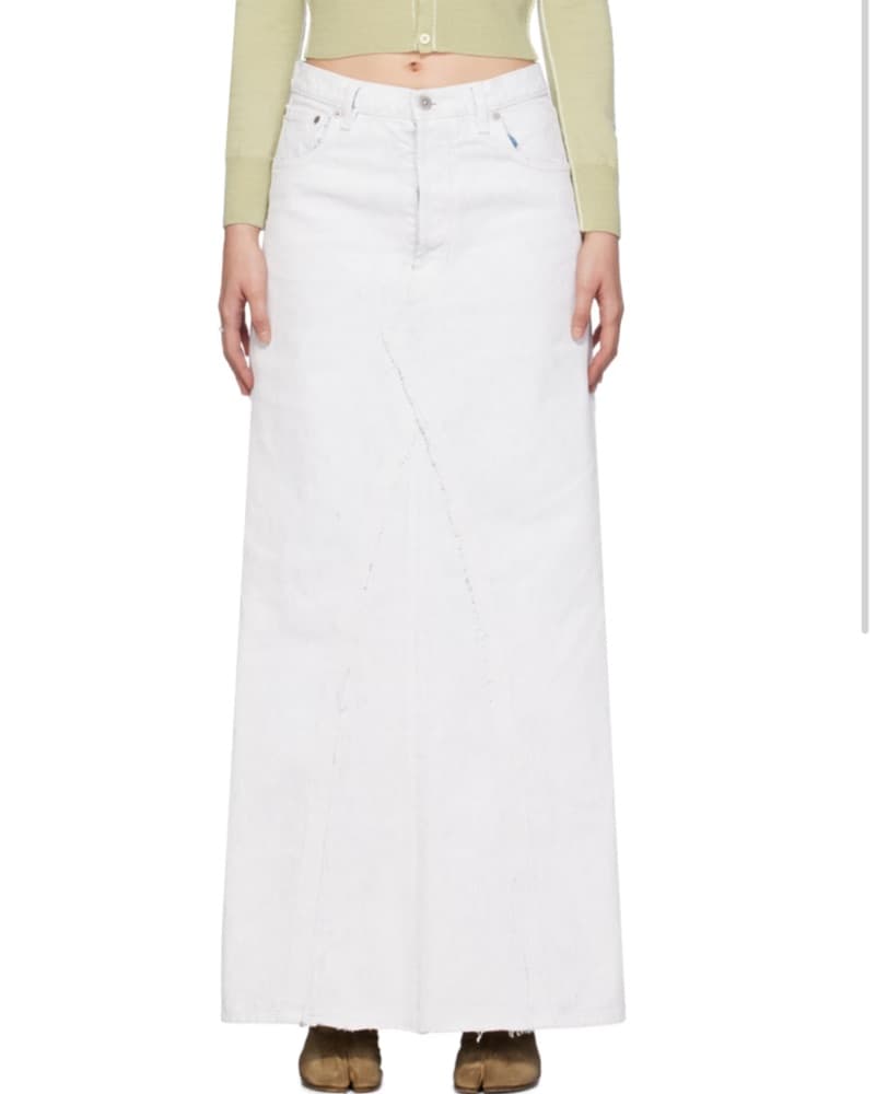 Maison Margiela White Paint Maxi Skirt - Image 3