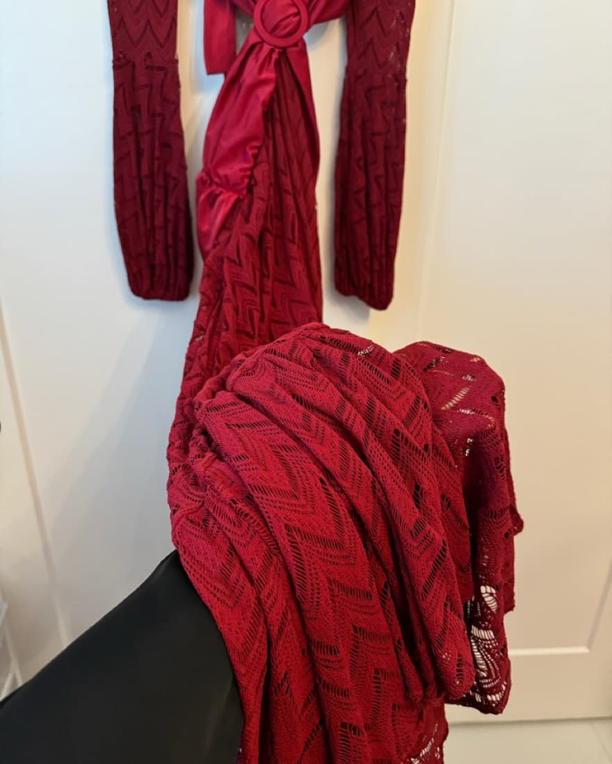 PatBo Bordeaux Cut Out Long Sleeve Croch - Image 4