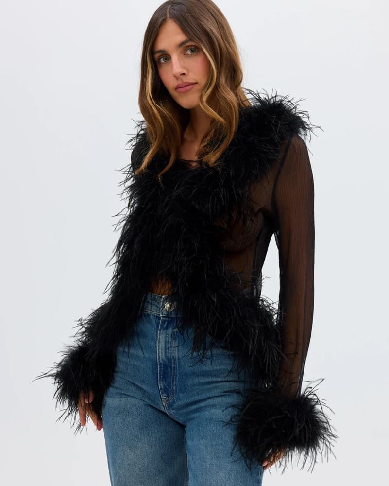 Bubish Black Feather Top  - Image 4