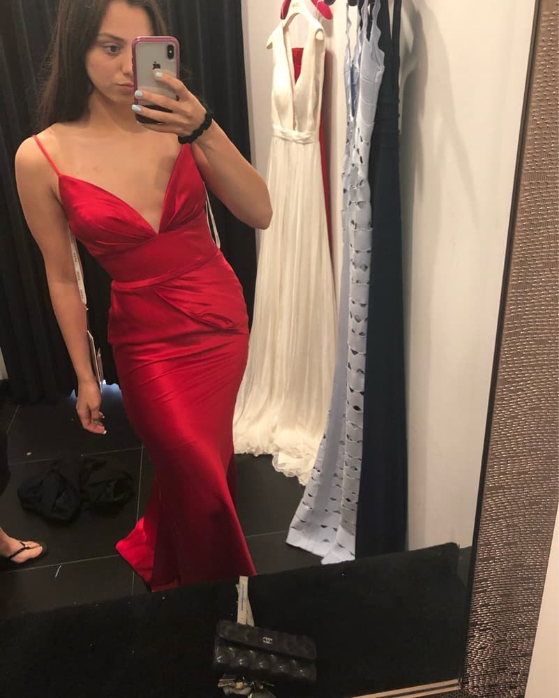 Red Sleeveless JVN by Jovani Dress - Image 1